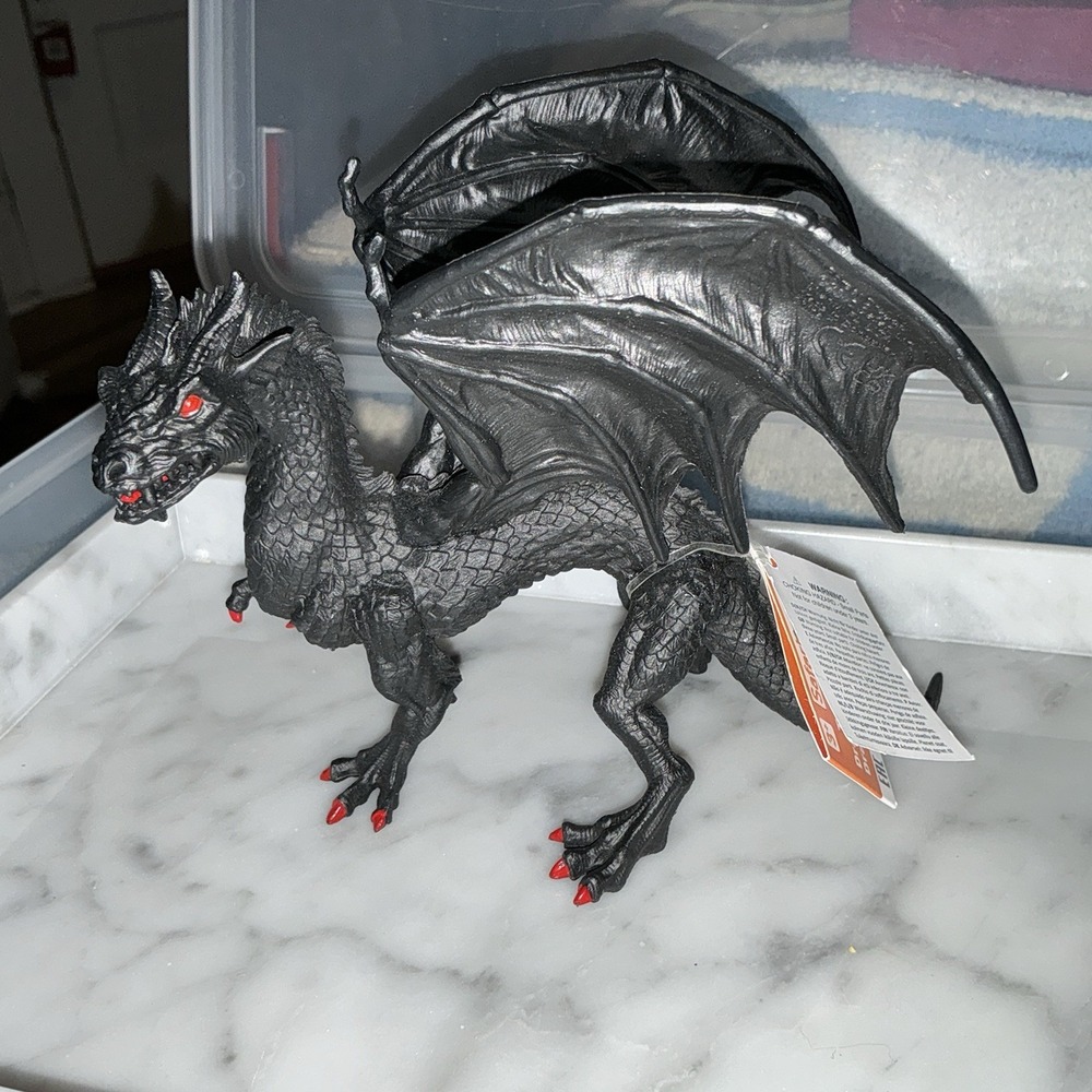 Safari‎ Medieval Fantasy Black Forest Dragon Figure 6 inch New With Tags NWT